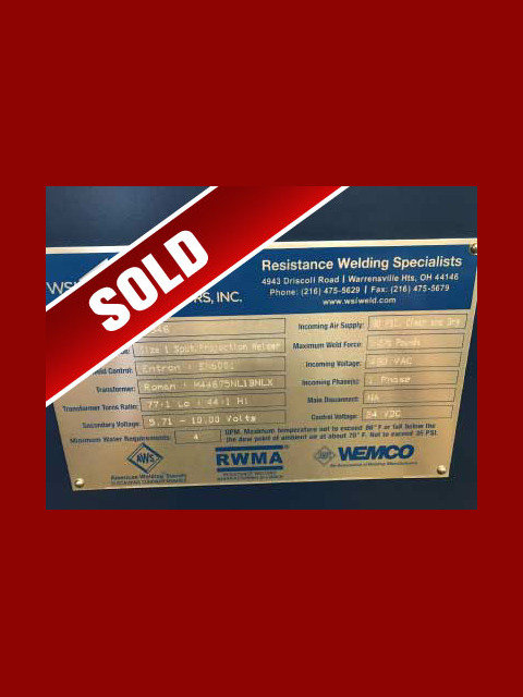 WSI Size 1 Welder Panel - 20346 | SOLD | Weld Systems Integrators