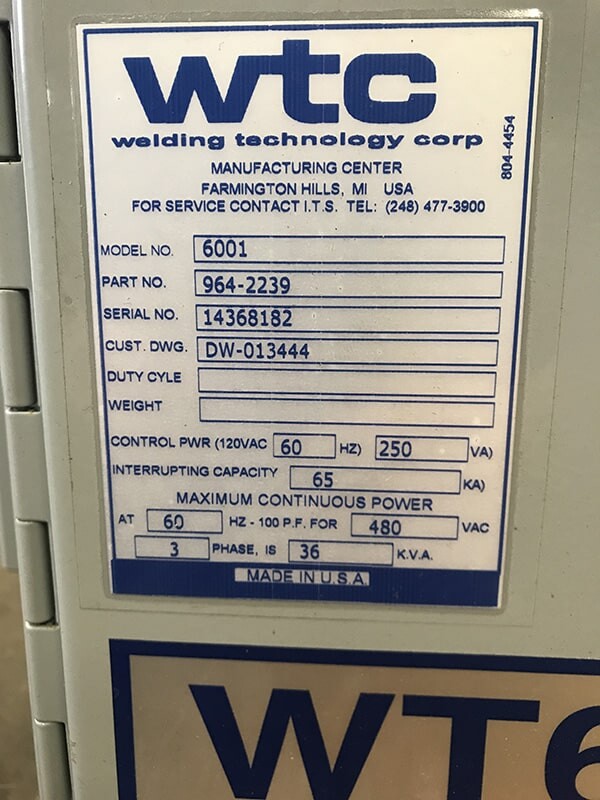 WTC - MFDC Dual Cascade Weld Control | Image 04 | Weld Systems Integrators