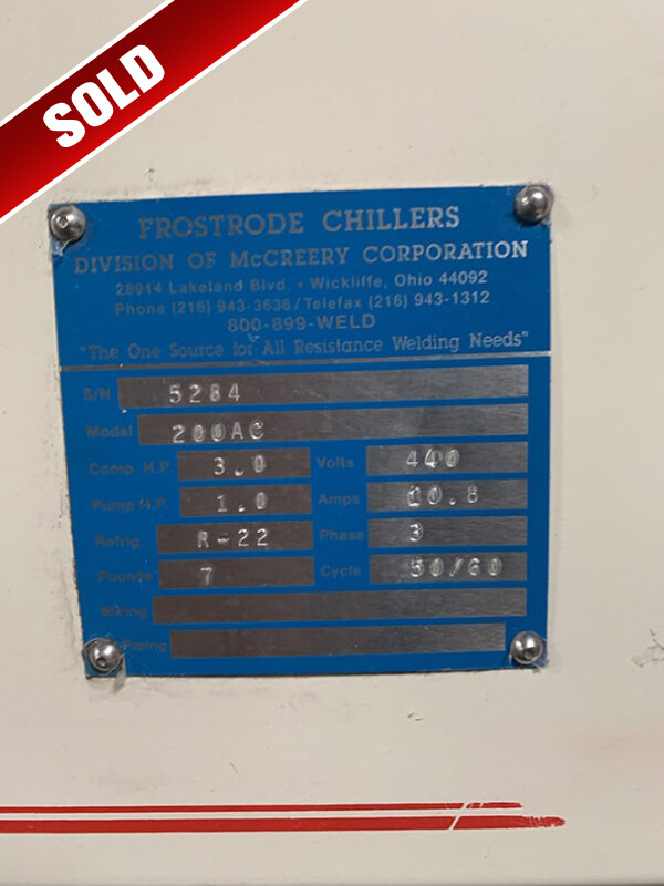 SOLD - Used Frostrode Chiller - Stock #W-3088 | Image 03 | Weld Systems Integrators
