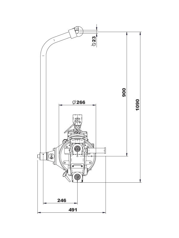 TECNA 3176D MFDC Scissor-Type Suspended Weld Gun | Dimensions 02 | Weld Systems Integrators