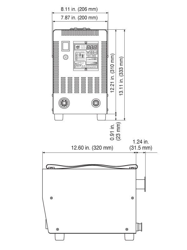TECNA TSW2000 and TSW2900 Capacitor Discharge Stud Welder - Dimensions
